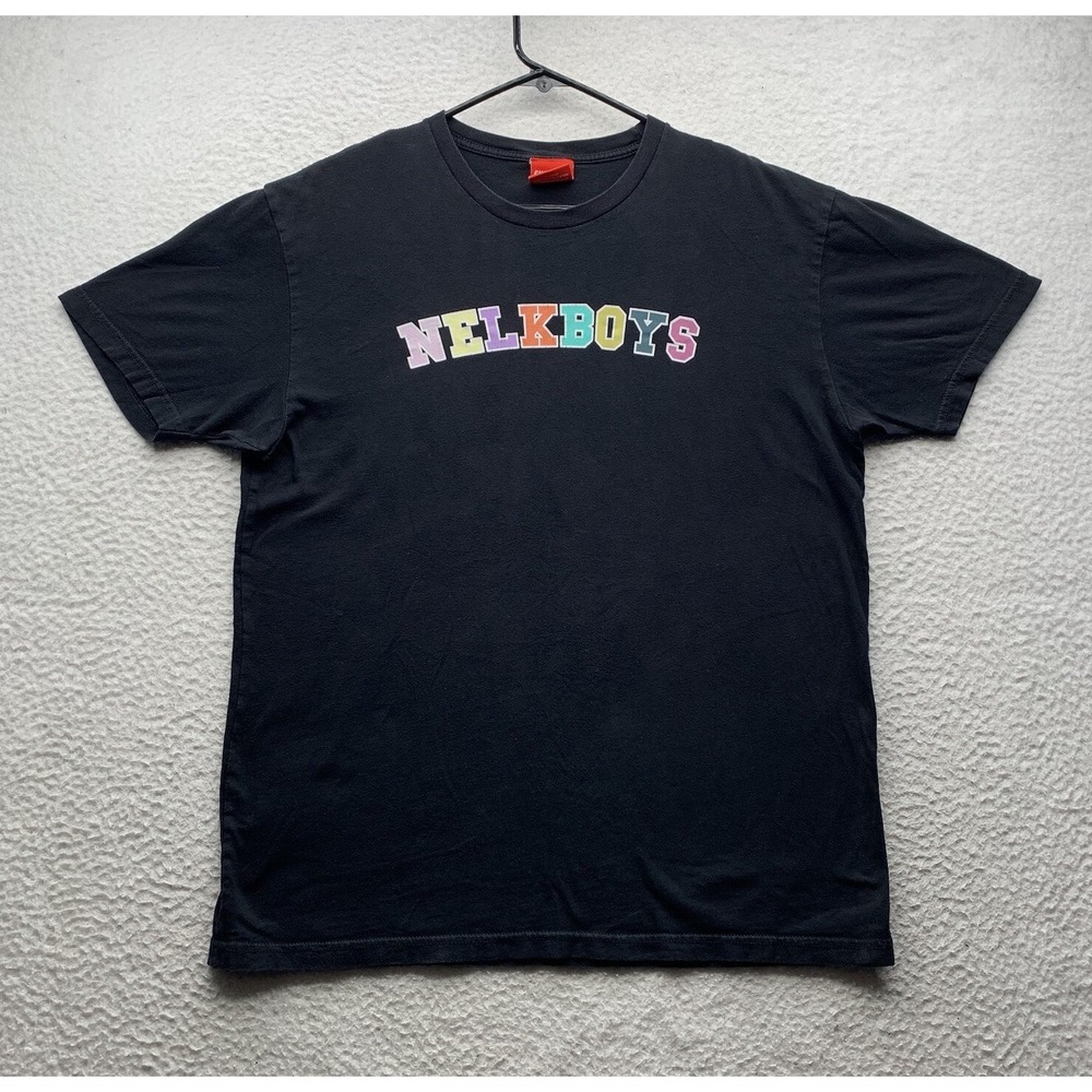 Nelk Boys Full Send T-Shirt Mens Medium‎ M Multicolor Spellout Black Podcast